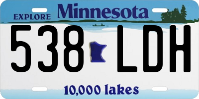 MN license plate 538LDH