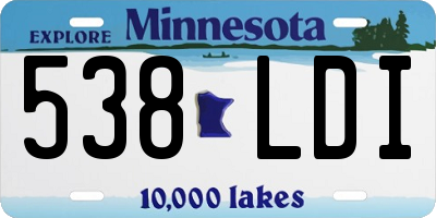 MN license plate 538LDI