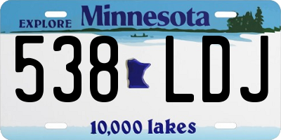 MN license plate 538LDJ