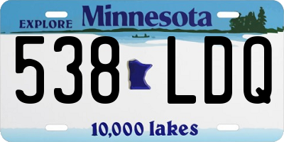 MN license plate 538LDQ