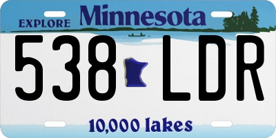 MN license plate 538LDR