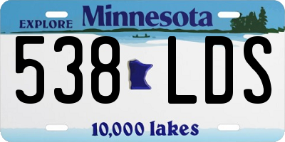 MN license plate 538LDS