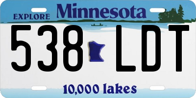 MN license plate 538LDT