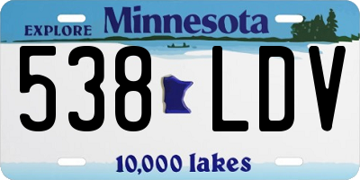 MN license plate 538LDV