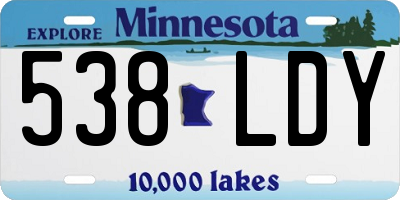 MN license plate 538LDY
