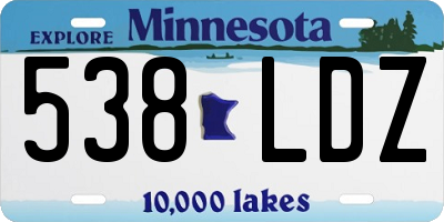 MN license plate 538LDZ