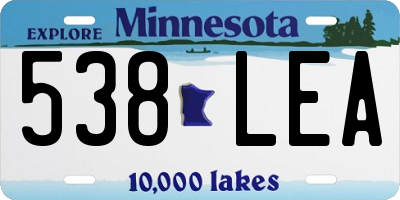 MN license plate 538LEA