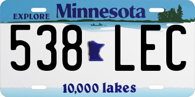 MN license plate 538LEC