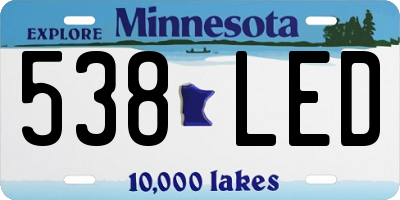 MN license plate 538LED