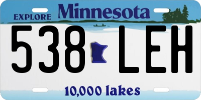 MN license plate 538LEH