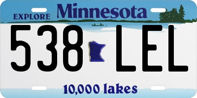 MN license plate 538LEL