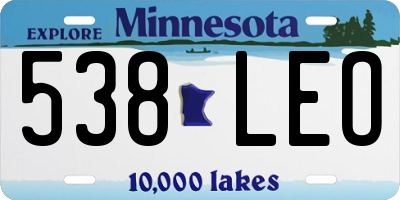 MN license plate 538LEO