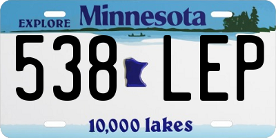 MN license plate 538LEP