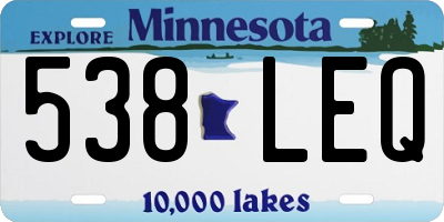 MN license plate 538LEQ