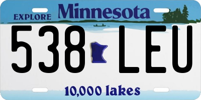 MN license plate 538LEU