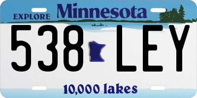 MN license plate 538LEY