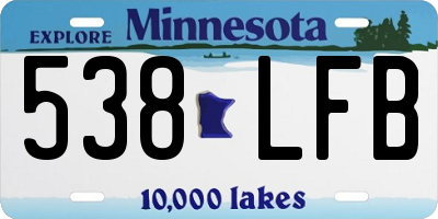 MN license plate 538LFB