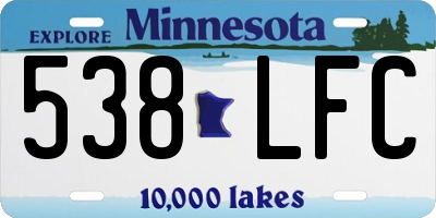 MN license plate 538LFC