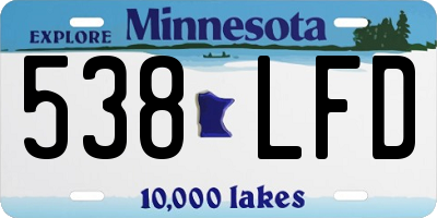 MN license plate 538LFD