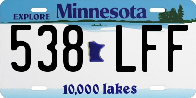 MN license plate 538LFF