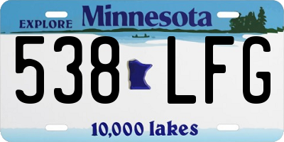 MN license plate 538LFG