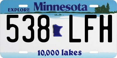 MN license plate 538LFH