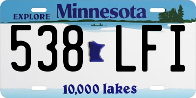 MN license plate 538LFI
