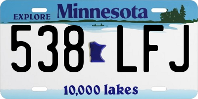 MN license plate 538LFJ