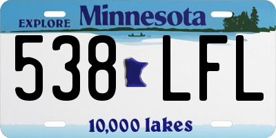MN license plate 538LFL