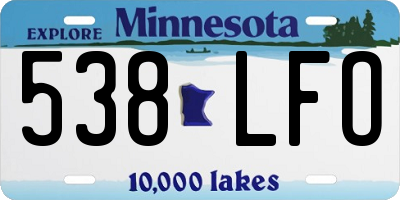 MN license plate 538LFO
