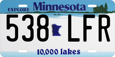 MN license plate 538LFR