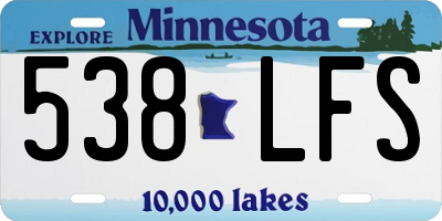 MN license plate 538LFS