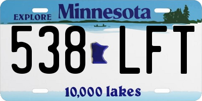 MN license plate 538LFT