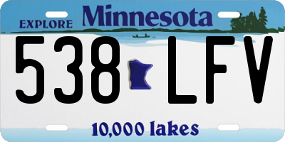 MN license plate 538LFV