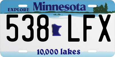 MN license plate 538LFX