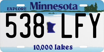 MN license plate 538LFY