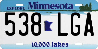 MN license plate 538LGA