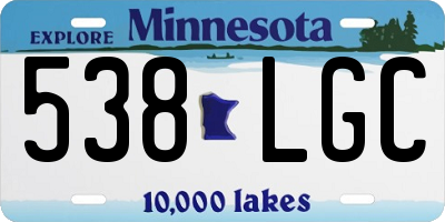 MN license plate 538LGC
