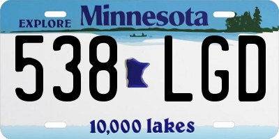 MN license plate 538LGD