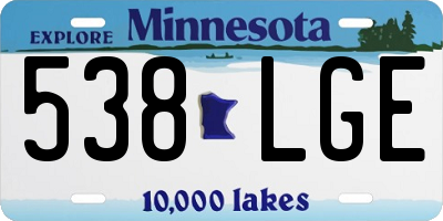 MN license plate 538LGE