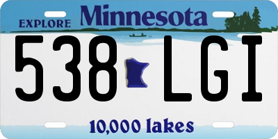 MN license plate 538LGI