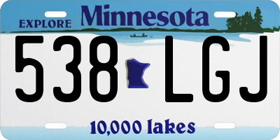 MN license plate 538LGJ