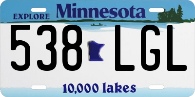 MN license plate 538LGL