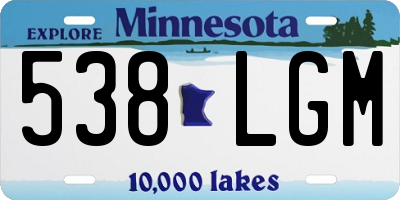 MN license plate 538LGM