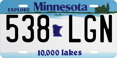 MN license plate 538LGN