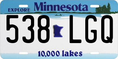 MN license plate 538LGQ