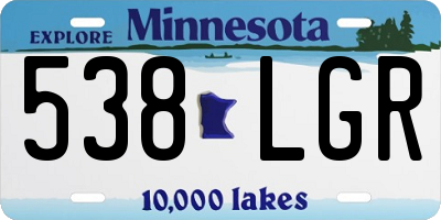 MN license plate 538LGR