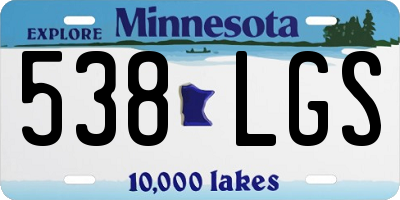 MN license plate 538LGS