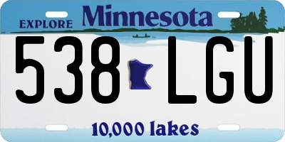 MN license plate 538LGU