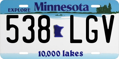 MN license plate 538LGV